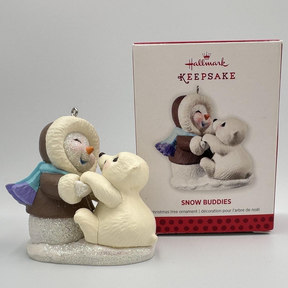 Hallmark Keepsake‎ Snow Buddies 2013 Christmas Ornament Polar Bear Snowman Box